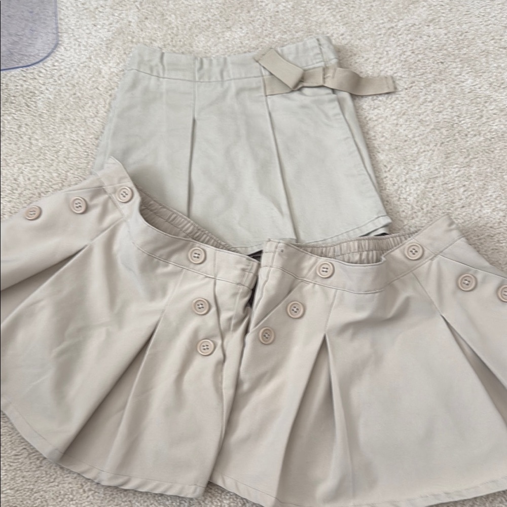 Nautica White A-Line Mini Skirt with Pleated Tie Front uniform skirts